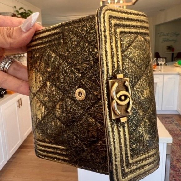 Chanel Distressed Gold Metallic Boy Wallet - 24 Series - Picture 5 of 5